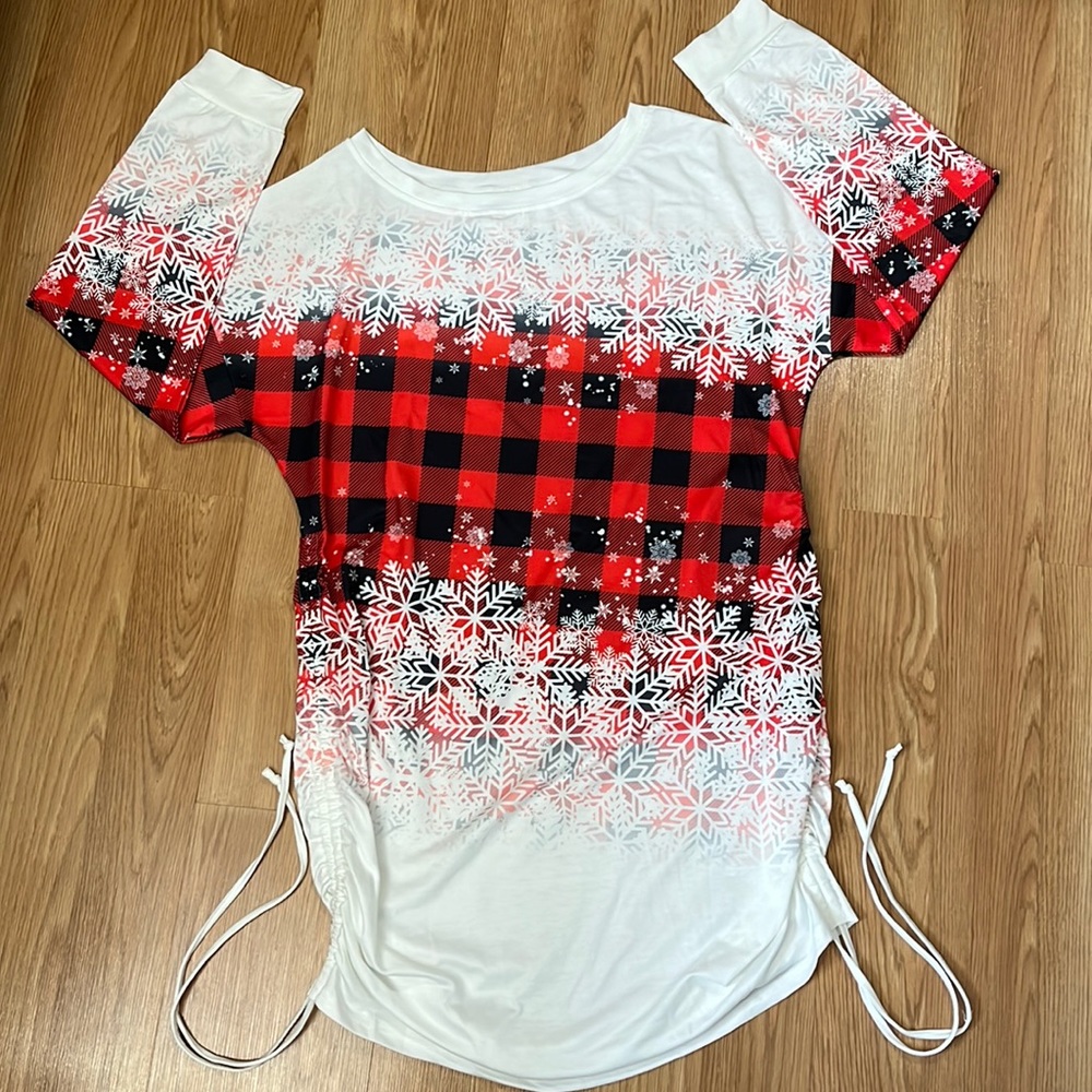 NWOT Adorable Buffalo Checked Snowflake Dress Size 2 XL
